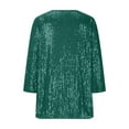 thumbnail image 3 of Uootdi Plus Gift Size Sequin Clothes for Women Glitter Sparkly V Neck Tops for Women 3/4 Sleeve Shirts Evening Cocktail Sequin Blo, 3 of 9