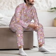 thumbnail image 7 of Naloa Seafood Men’s Pajamas Set - Long Sleeve Button Down Sleep Shirt and Pajama Bottoms Sleepwear Set-Small, 7 of 7
