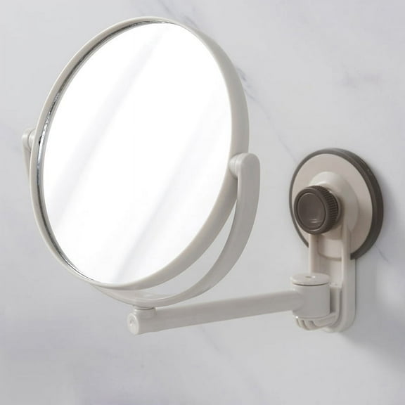 Bath Mirror Cosmetic 1X/3X Magnification Suction Cup Adjustable Makeup Double-Sided Bathroom