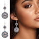 thumbnail image 1 of Pendientes para mujer, regalos para mujer, diseño de flor redonda, estilo bohemio, creativo, vintage, con borlas y gotas de agua talladas, reloj inteligente., 1 of 5