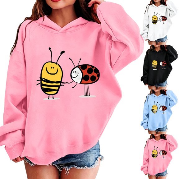 SOFTCCLO Boys Hoodies Fashion Print Drop Shoulder Lightweight Fall Loose Pullover Hoodie Top Hoodies for Boys Size 4-5Y