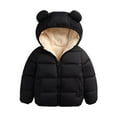 thumbnail image 6 of Canrulo Infant Toddler Kids Baby Boy Girl Bear Hooded Coat Winter Thick Jacket Winter Outwear Black 2-3 Years, 6 of 6
