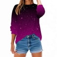 thumbnail image 2 of Heisall Womens Sweatshirts Gradient Print Round Neck Casual Sporty Long Sleeve Lightweight 2025 New Fashion Trendy Tops, 2 of 7