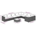 thumbnail image 4 of vidaXL 10 Piece Garden Lounge Set with Cushions Poly Rattan Brown, 4 of 5