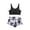 Black, variant on Ruffle Butts Girls Swimsuits Ruched Side Bikini Sets Drawstring Bottoms Girls Tankini Swimsuit 3-Piece Color Block Girls Bathing Suit size 12