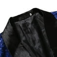thumbnail image 4 of BADHUB Mens Sequin Blazer Sparkle Suit Prom Jacket Party Shiny Tuxedo Banquet Celebration Fashion Sport Coat Dark Blue XXL, 4 of 8