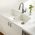 thumbnail image 5 of Houzer Platus 32 in White Fireclay Undermount Rectangle 50/50 Double Bowl Kitchen Sink - PTU-3200 WH, 5 of 9