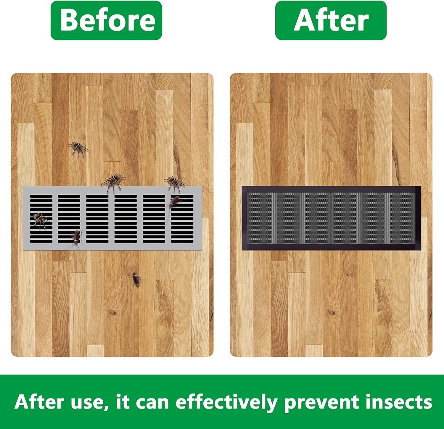 8 Pack Magnetic Vent Covers for Home Floor, Happon 4x10 inch Magnet Floor Register Cover, Air Vent Screen Trap for Wall Ceiling Floor, AC Vent Mesh Screen Debris Hair Filters