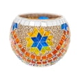 thumbnail image 1 of Candelabro de vidrio con mosaico para velas de té, adorno decorativo para centro de mesa Amarillo naranja, 1 of 5