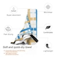 thumbnail image 3 of YFYANG Adult Microfiber Portable Travel Towel, Blue Watercolor Stripes Quick Dry Towel with Hiking Buckle PVC Pouch, 16" x 31.5", 3 of 6