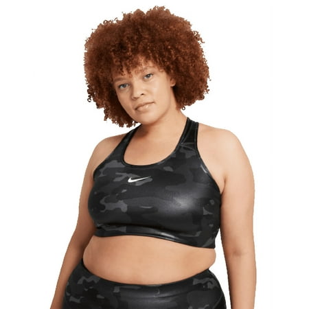 Nike Dri-FIT Swoosh Women's Medium-Support (Camo Shine) Sports Bra (Plus Size...