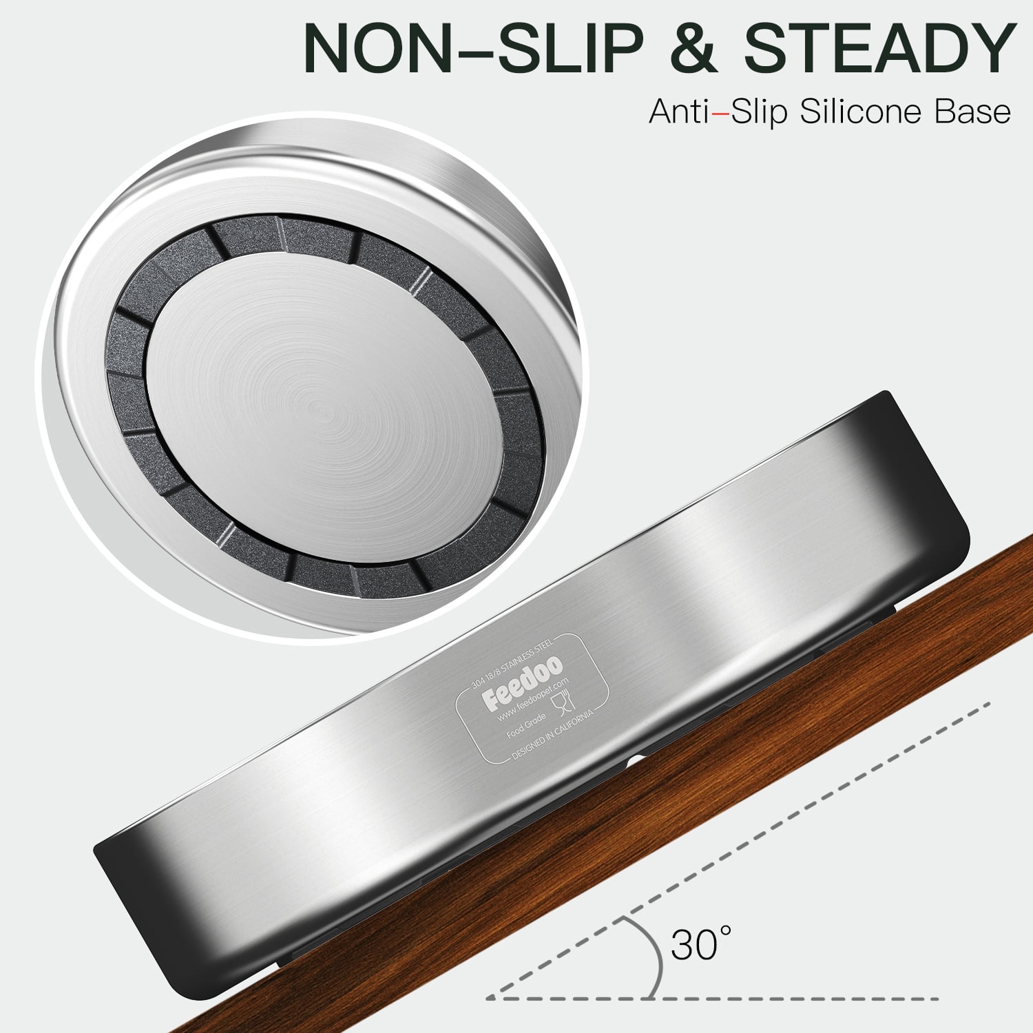 Feedoo 2-Cup Stainless Steel Slow Feeder Dog Bowl - Anti-Choking, Non-Slip Base, Dishwasher Safe (Medium Size)