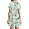 thumbnail image 7 of Women's Dresses Under $10 Summer Ladies Dresses on Sale with Free Shipping Casual Printed Short Sleeve Round Neck Dress, 7 of 7