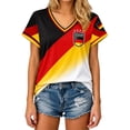 thumbnail image 3 of 2026 Soccer Cup Jersey Unisex, V-Neck Short Sleeve Germany Flag Shield Graphic Top - Breathable Fan Shirt for Men and Women Match Day & Casual Wear Deep Red S, 3 of 5