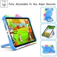 thumbnail image 3 of SaniMore for iPad Mini 6th Generation 8.3" 2021 Kids Case, Multi-Functional Cover with Handle Shoulder Strap & 360° Rotatable Kickstand Pencil Holder Shockproof Protective Shell, Colorful Blue, 3 of 8