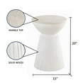 thumbnail image 6 of Albany Living 20" Marble Top Wooden Round End Table in White, 6 of 6