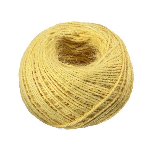 Cordón de cáñamo natural cuerda de hilo de yute para manualidades manualidades embalaje de regalo de bricolaje boda cumpleaños baby shower decoración adorno de jardinería (amarillo claro)