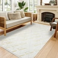 thumbnail image 3 of Cream Geometric Area Rugs for Living Room Washable Rugs Boho Moroccan Area Rug Soft Neutral Geometric Bohemian Carpet Distressed Indoor Rug for Bedroom Dining Room Office Foldable Nonslip Rug, 3 of 9