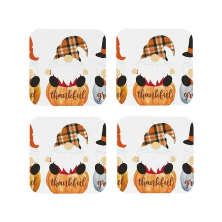 

Tideii Autumn Gnomes-1 for Leather Coasters 4 Pieces Anti-fouling and Anti-scalding Decorative Coasters Suitable for Restaurants Kitchens Coffee Shops-Square