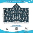 thumbnail image 2 of Pioneer Flower Floral Print Pattern Hooded Bath Towel，50"x30" for Ages 3 To 12 Kids, Quick Dry Lightweight Soft Microfiber Hood Beach Towel Cover Up for Kids, 2 of 7