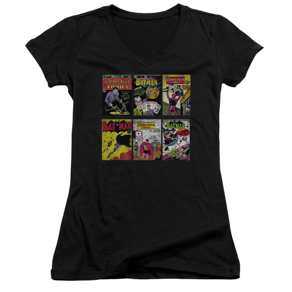 Batman Bm Covers Junior Women's T-Shirt V-Neck Black