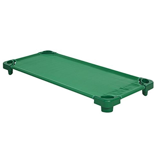 Early Childhood Resources ELR-16125-GN Single Standard Stackable Assembled Kiddie Cot, Green