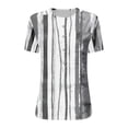 thumbnail image 4 of ICHUANYI Clearance Fashion Women Round Neck Short Sleeve Print Button Pocket Casual Tops(Gray, M) ICHUANYI WER2023081200318, 4 of 4