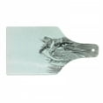 thumbnail image 1 of Animal Cutting Board, Cat Head Portrait Furry Head Kitten Domestic Meow Pet Drawing Illustration, Decorative Tempered Glass Cutting and Serving Board, Wine Bottle Shape, Grey White, by Ambesonne, 1 of 1