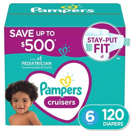 Pampers Cruisers Diapers - Size 6 (35+ Pounds), 120 Count