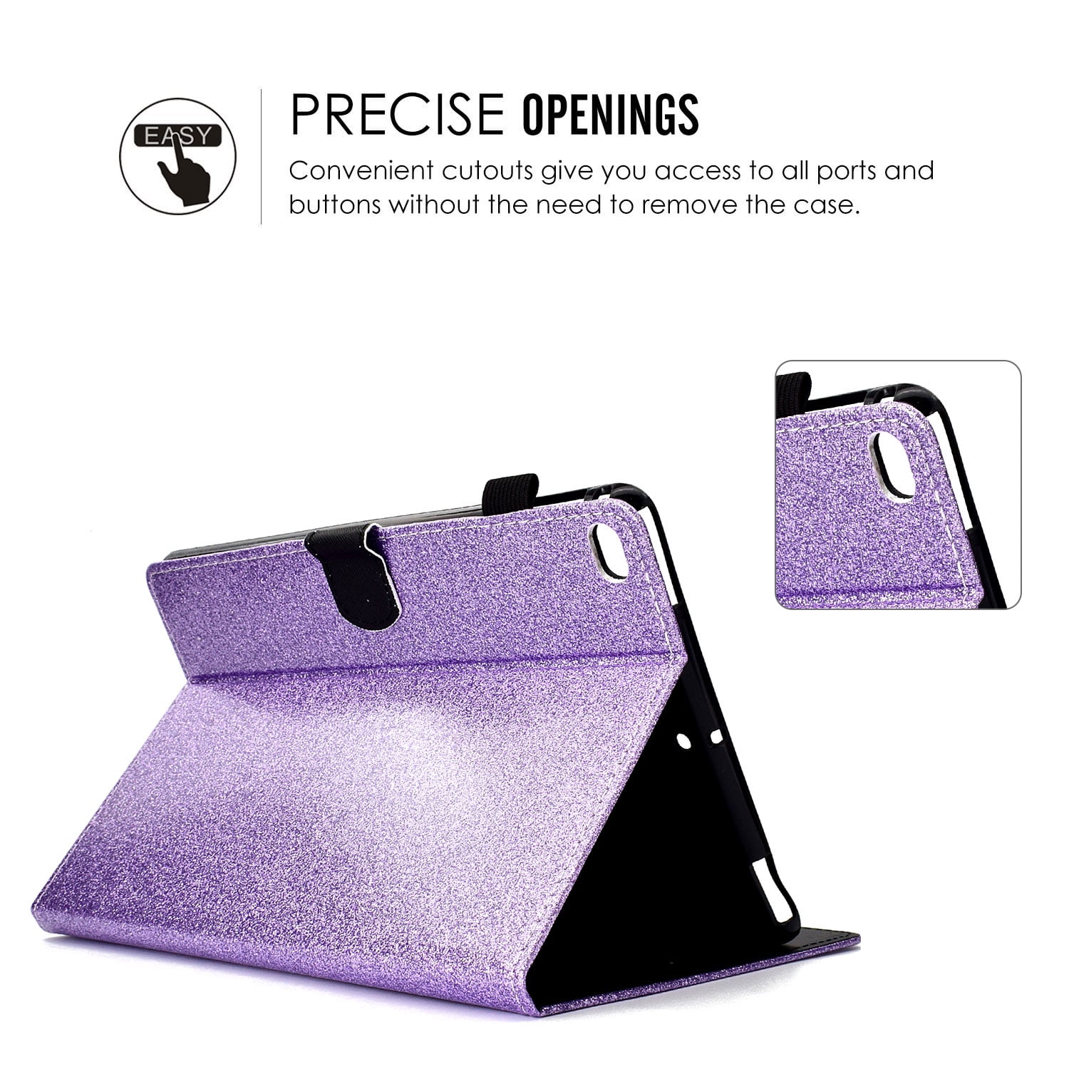 New iPad Pro 11 Inch Case 2018 Released, Allytech PU Leather Glitter Sparke Slim Fit Folio Stand Auto Sleep Wake [Pencil Holder] Protective Cards Holder Wallet Case for Apple iPad Pro 11 Inch, Purple