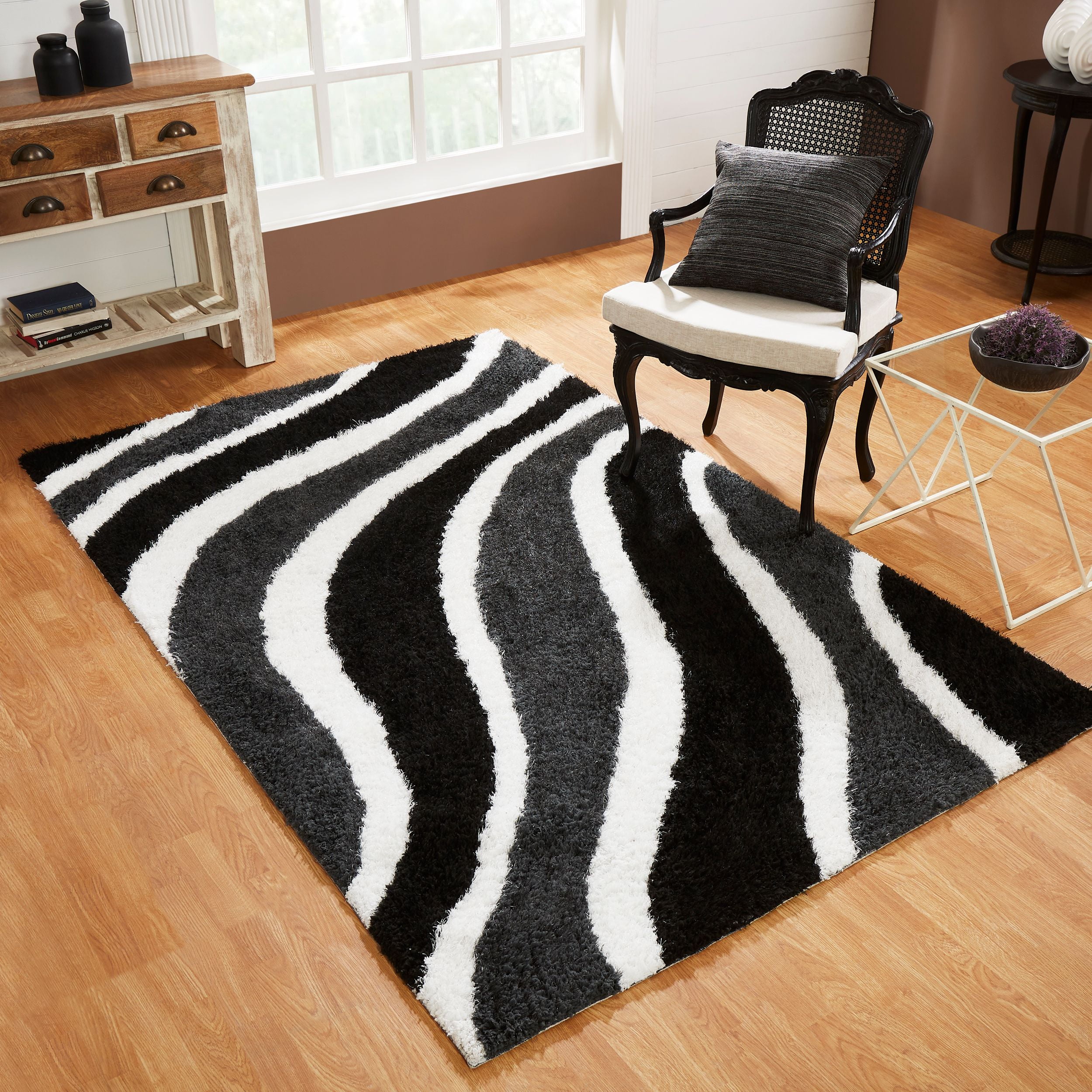 Impressions Surin Modern Waves Shag Hand Tufted Indoor Area Rug
