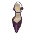 thumbnail image 3 of FSJ Women Chic Buckled Ankle Strap Pointed Closed Toe Pumps Kitten Low Heels Slingback Office Daily Casual Shoes Size 10 Purple, 3 of 4