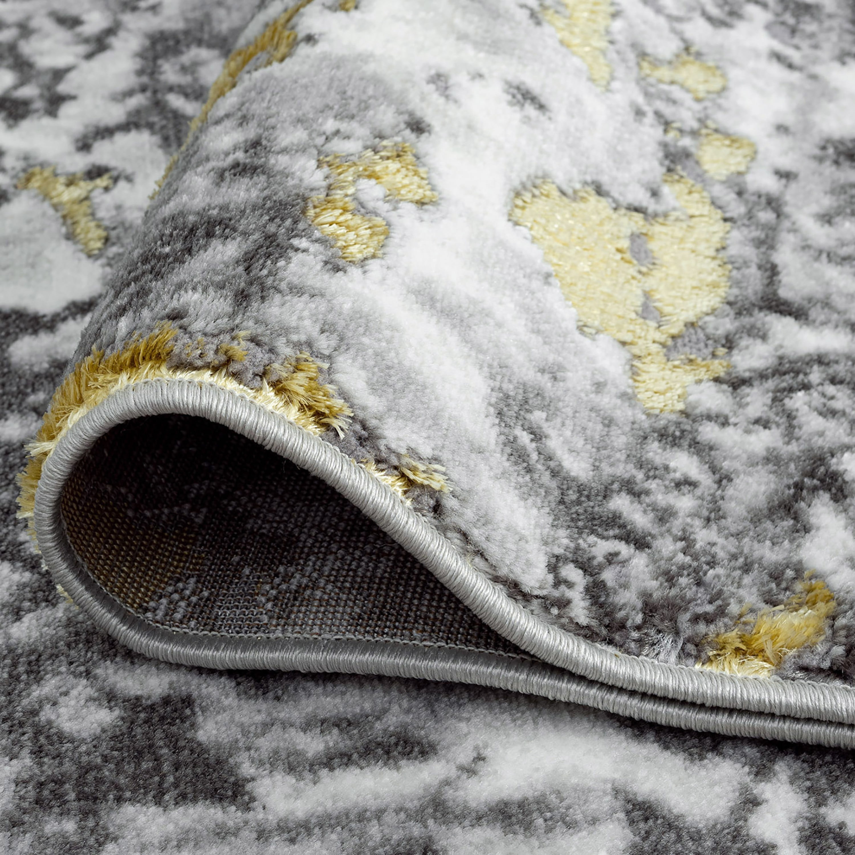 Contemporary 5x8 Area Rug (5'3'' x 7'3'') Abstract Beige, Gray Living Room Easy to Clean