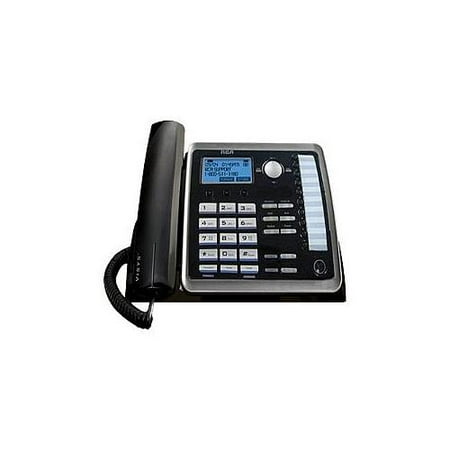 RCA ViSYS 25214 - Corded phone with caller ID/call waiting - 2-line operation - black, silver