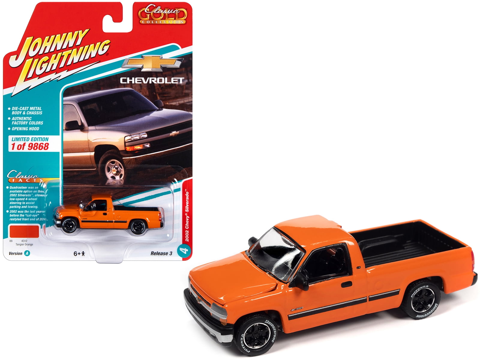 Diecast 2002 Chevrolet Silverado Pickup Truck Tangier Orange Diecast 2002 Chevrolet Silverado Pickup Truck Tangier Orange