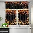 thumbnail image 5 of Kitchen Curtain Set 3Pcs Fall Leaf Pumpkin Coffee Curtain Blackout Valance Curtain and Tier with Rod Pocket for Kitchen Window Living Room S, 5 of 6