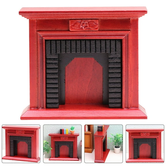 Luxshiny 1Pack Miniature for Dollhouse Red Wood Tiny Furniture for Indoor Decoration and DIY Projects