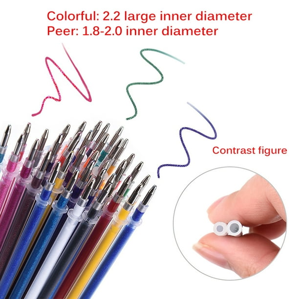 100pcs Colors Gel Pens Set 0.5 1.0mm Tip Drawing Writing for Adult Coloring  Books Glitter