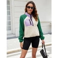 thumbnail image 2 of PUWEI Women's Sherpa Fleece Button Pullover Lightweight Fuzzy Cropped Sweatshirt Coat with Pockets, 2 of 7