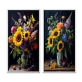 thumbnail image 2 of Designart "Wildflowers Bouquet with Sunflowers in Bloom I" Sunflower Framed Wall Art Set Of 2 - Traditional Yellow Gallery Wall Frame Set For Home Decor, 2 of 6