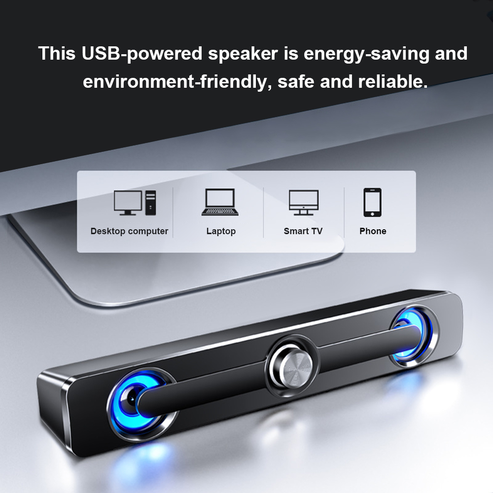SADA V-111 Computer Speaker USB Wired Powerful Bar Stereo Subwoofer Bass Speaker Surround Sound Box for PC Laptop Phone Tablet MP3 MP4 - image 4 of 7