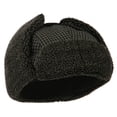 thumbnail image 5 of Big Size Tweed Sherpa Lining Trooper Hat - Black XL-2XL, 5 of 5