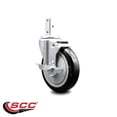 thumbnail image 2 of 5 Inch Black Polyurethane Wheel Swivel 7/8 Inch Square Stem Caster with Brake, 2 of 2