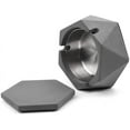 thumbnail image 4 of Concrete ashtray with geometric lid Outdoor ashtray ashtray, 4 of 5