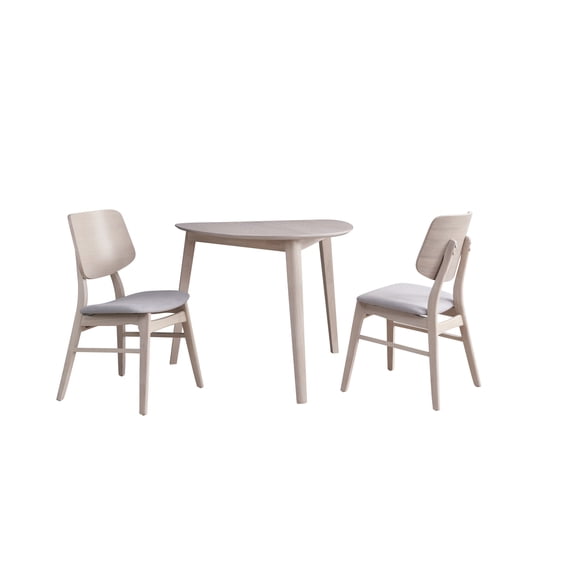 New Classic Furniture Oscar 3-piece Wood Dining Set in White Ash
