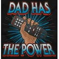 thumbnail image 2 of Dad Has the Power TV Remote Humor Men's Big & Tall Long Sleeve Graphic Tee Brisco Brands 2X, 2 of 5