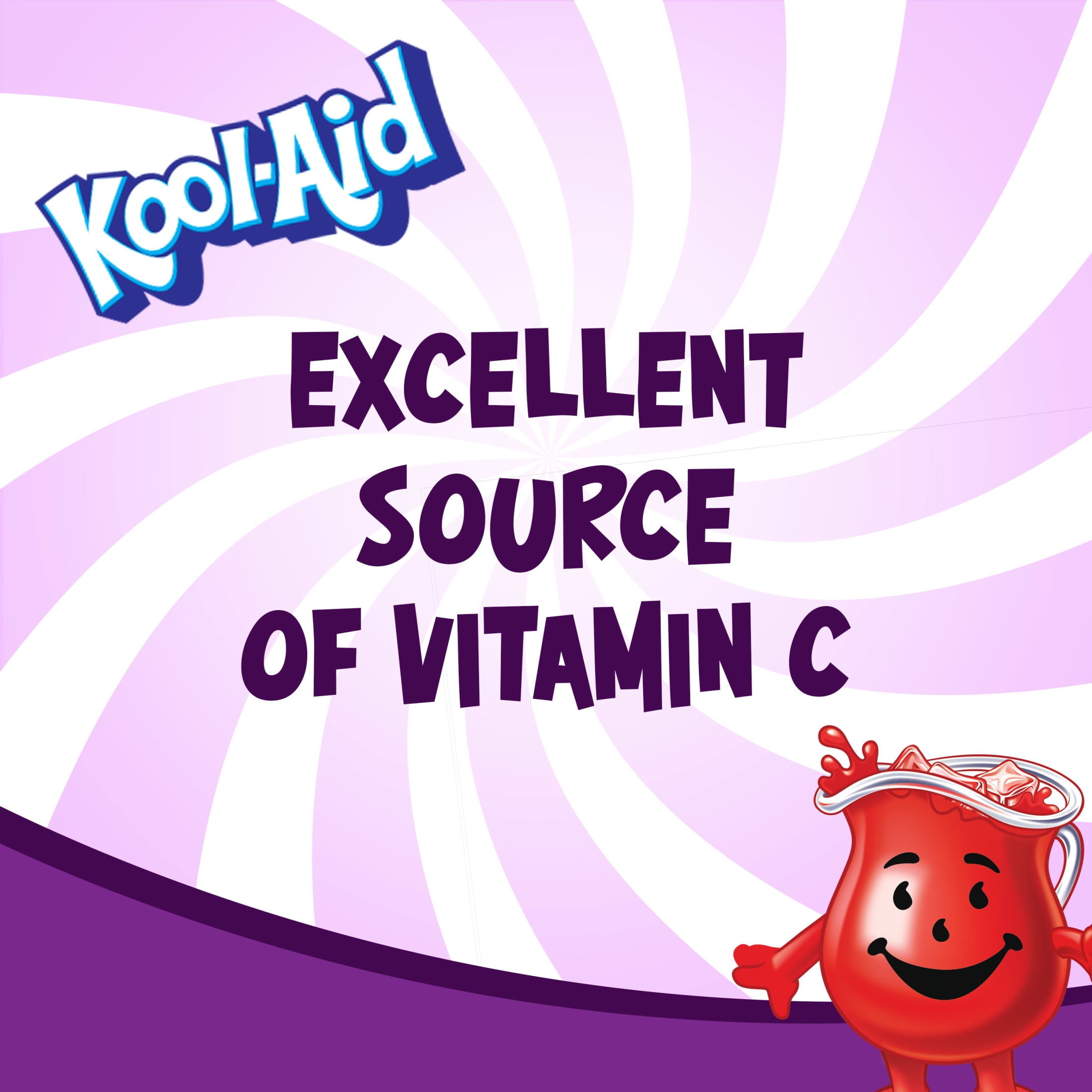 Kool-Aid Drink Mix, 1 Canister, for Flavorful Hydration and Shareable Refreshment, Grape Artificially Flavored, Good Source of Vitamin C, Caffeine Free, 19 oz
