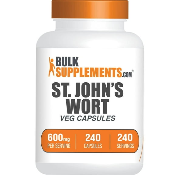 BulkSupplements St. John's Wort Extract Capsules - Vegan, 600mg per Serving (240 Capsules - 240 Servings)