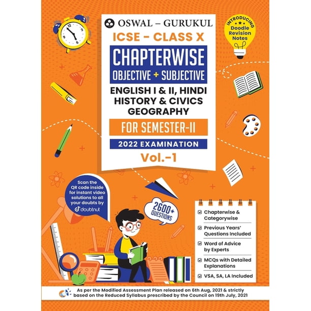 Oswal Gurukul Chapterwise Objective Subjective Vol I For English I English Ii Hindi Civics History Geography Icse Class 10 For Semester Ii 22 Exam Paperback Walmart Com
