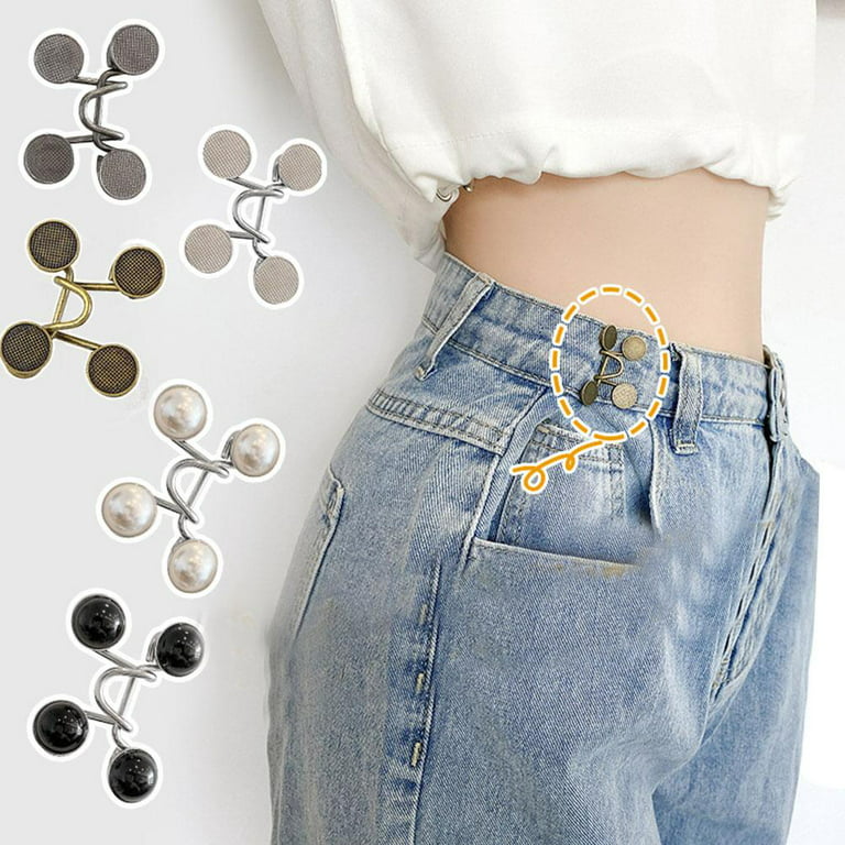 Pant Waist Tightener, 2 Sets Women Waist Adjuster for Pants, Instant Jean  Buttons Pins for Loose Jeans Pants Clips for Waist Detachable No Sewing